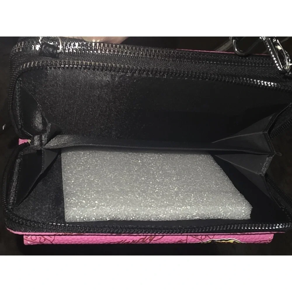 Ed Hardy Wallet crossbody‎ wristlet Pink Tiger Logo NWT Multi Compartment